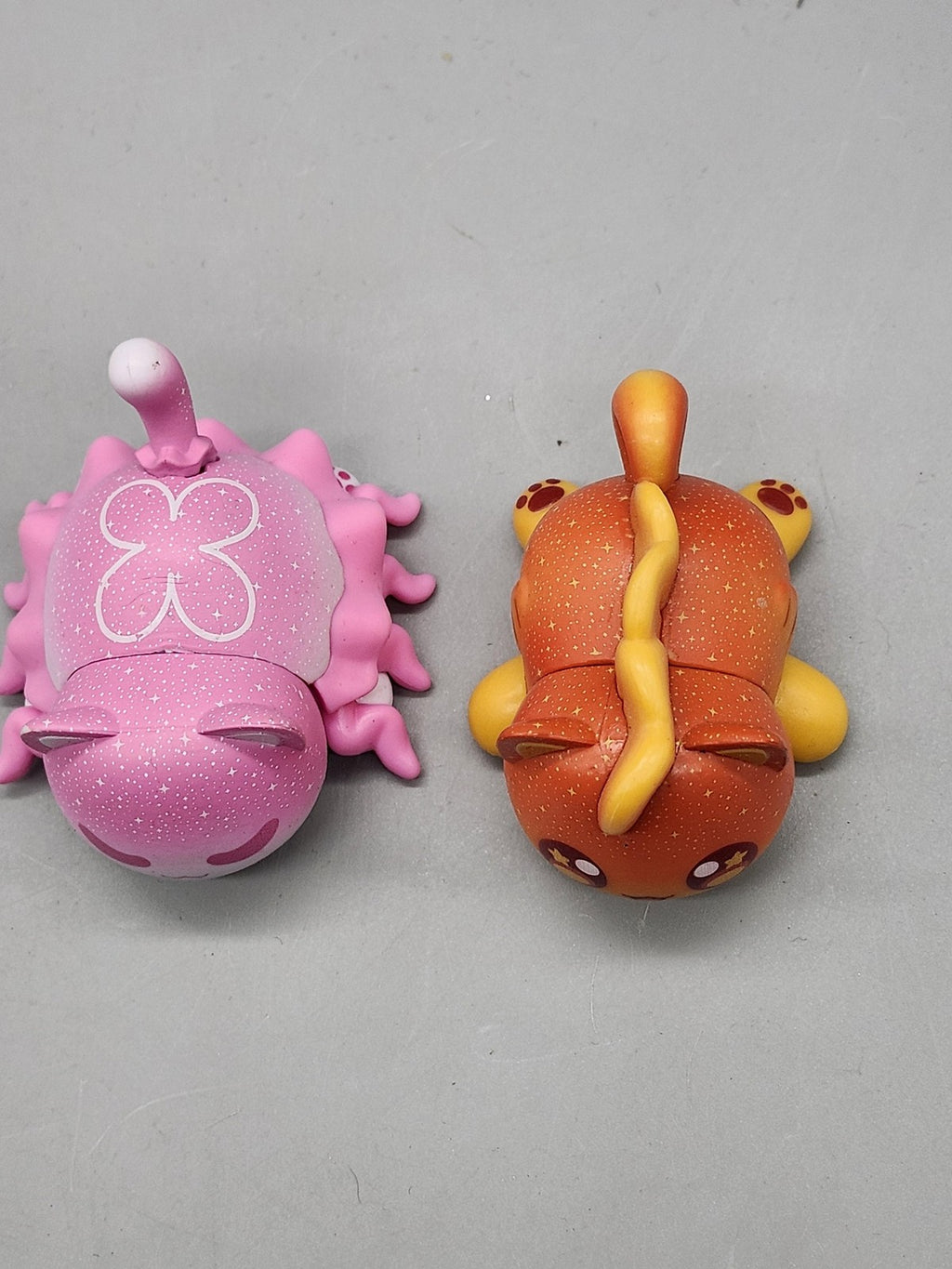 Bonkers Toys Cat Critter Vinyl Figure Lot 2 Pink Orange Glitter Animals Toy