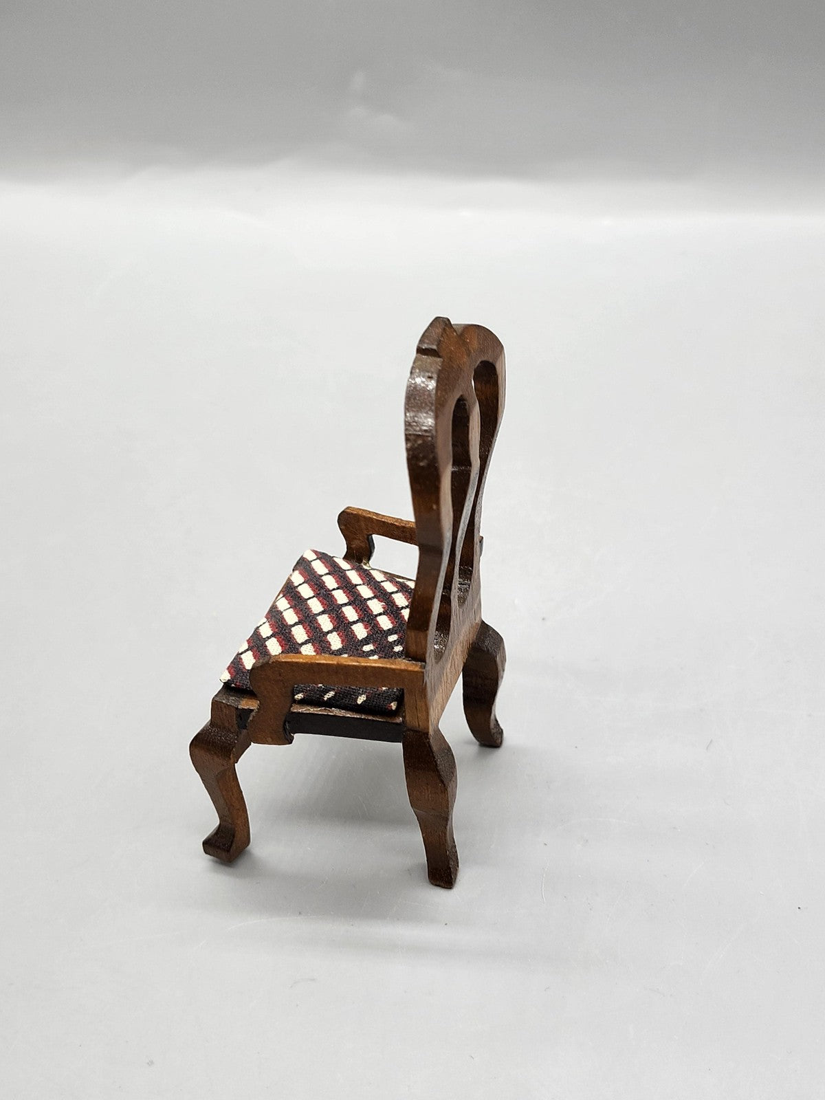 Vintage Ben Franklin Brown Dollhouse Armchair 1:12 Scale Victorian Miniature