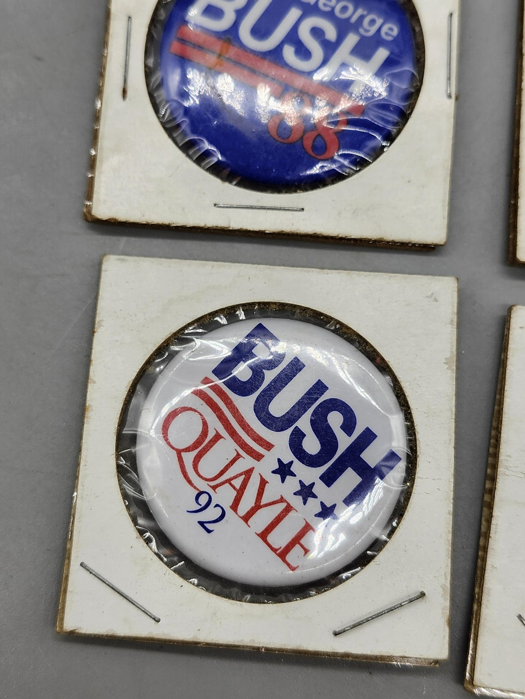 Vintage Bush Quayle Campaign Pinback Buttons Lot 5 1988 1992 Blue White Red