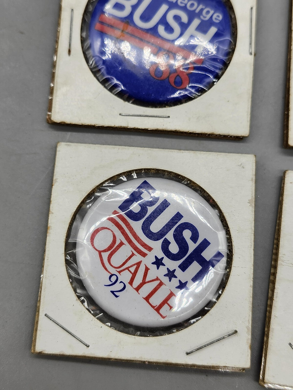 Vintage Bush Quayle Campaign Pinback Buttons Lot 5 1988 1992 Blue White Red