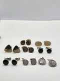 Vintage Cufflinks Lot Mixed Brands Mens Gold Silver Tone Black Rhinestone 8 Pair