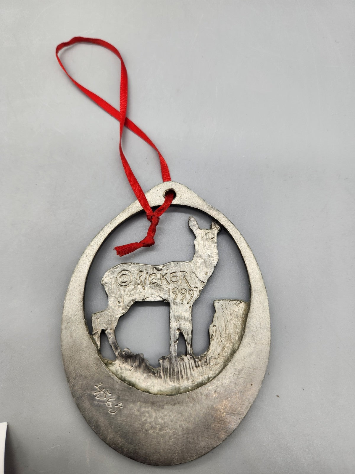 Michael Ricker Pewter Fawn Ornament Rocky Mountain National Park 1999 w/ COA