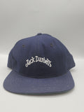 Vintage New Era Jack Daniels Hat Cap Snap Back Mens Medium Blue Beer USA 80s