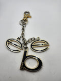 Bebe Logo Keychain Womens One Size Gold Tone Metal Letter Purse Charm Bag