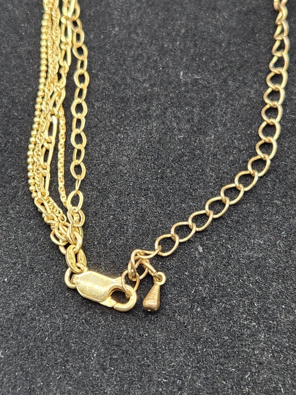 Vintage BSE Italy Layered Gold Tone Necklace Multi Chain Adjustable Statement...