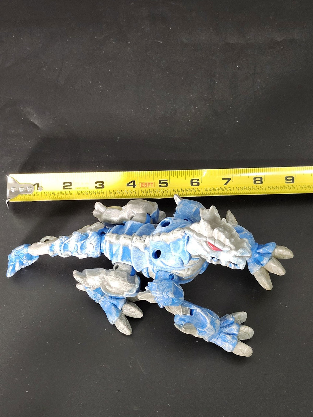 Blue Dragon Monster Action Figure 7in Plastic Toy Loose Red Eye Dinosaur
