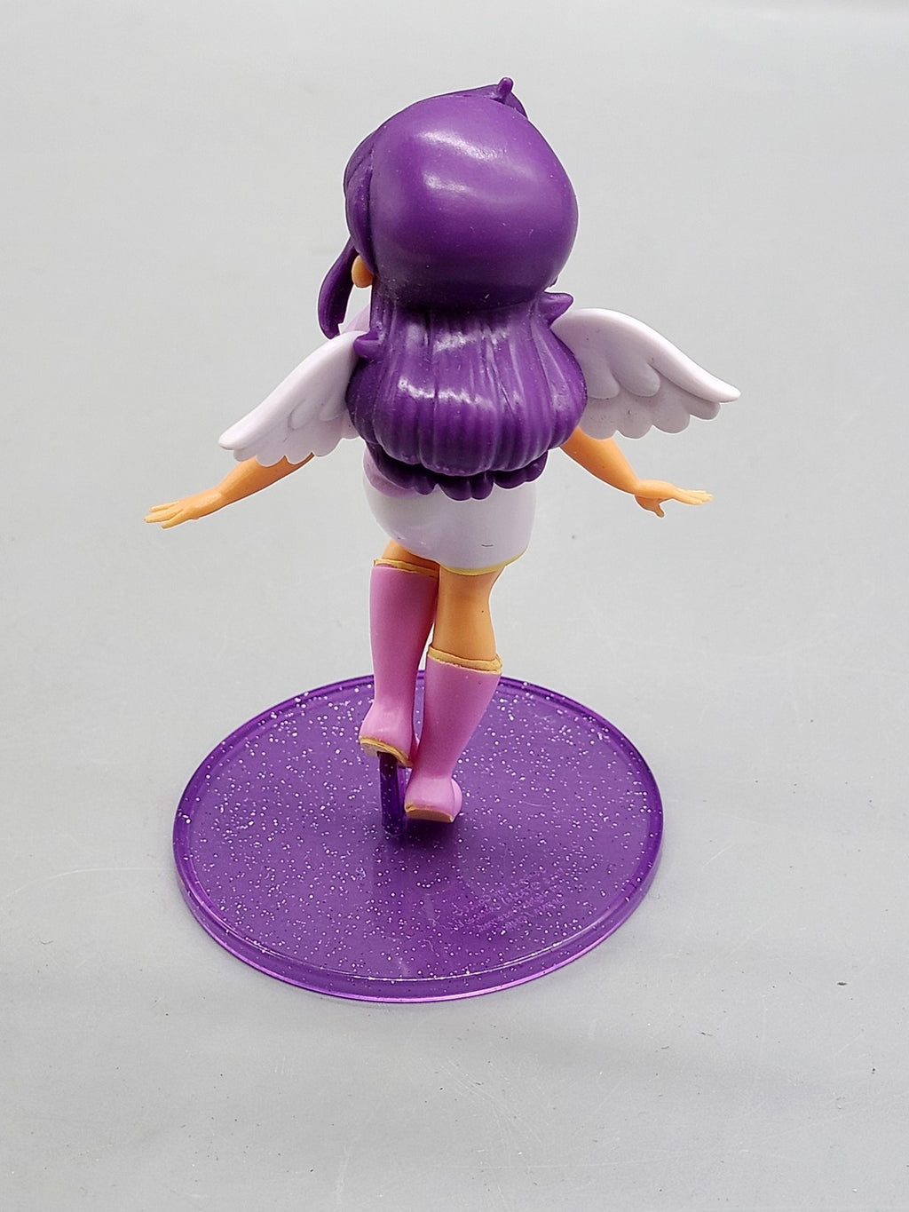 Purple Angel Girl Action Figure Plastic Toy Loose Wings Purple Stand Chibi