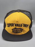 Vintage New Era Super Valu Hat Cap Snap Back Mens One Size Yellow Trucker 80s