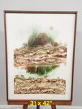 Vintage Signed Abstract Mixed Media Art 31x42 Large Statement Wall Piece