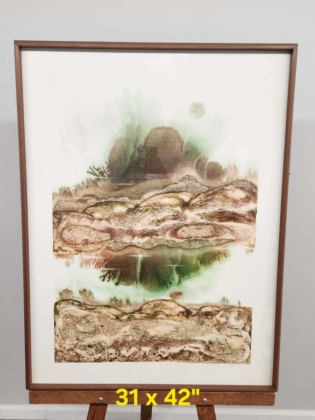 Vintage Signed Abstract Mixed Media Art 31x42 Large Statement Wall Piece