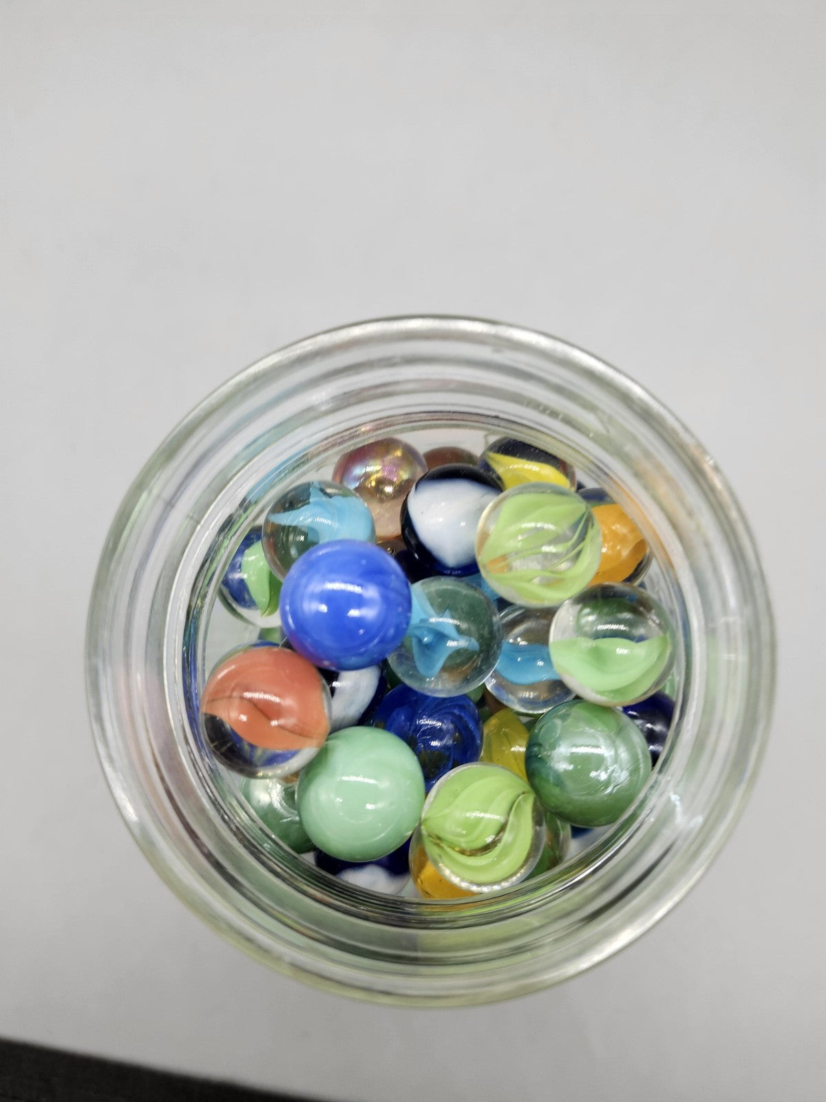 Ball Mason Jar Cat's Eye Glass Marbles Lot Assorted Colors Machine Made