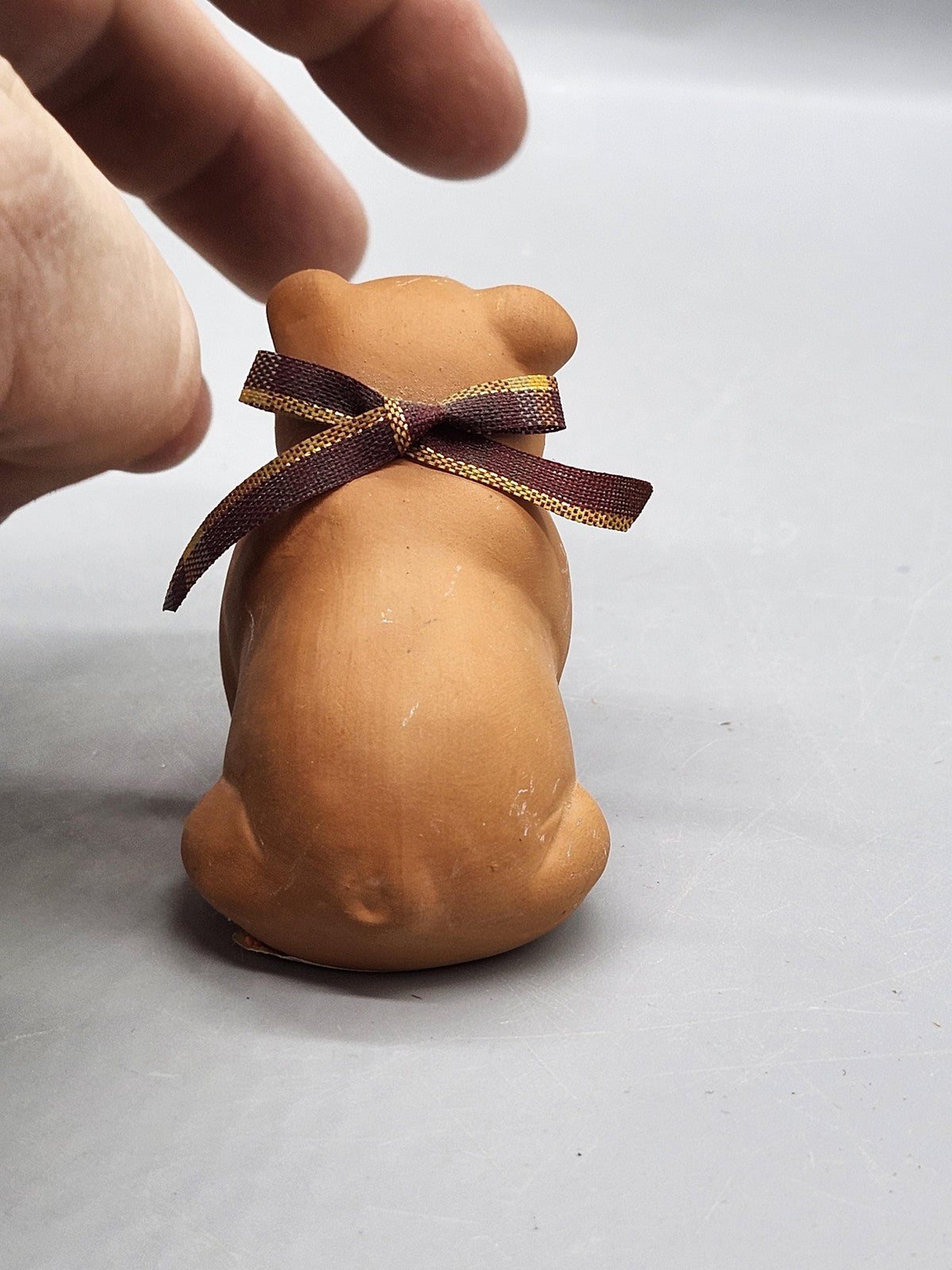 Vintage 1987 Applause Pig Figurine Small Brown Terra Cotta Autumn Festival Decor