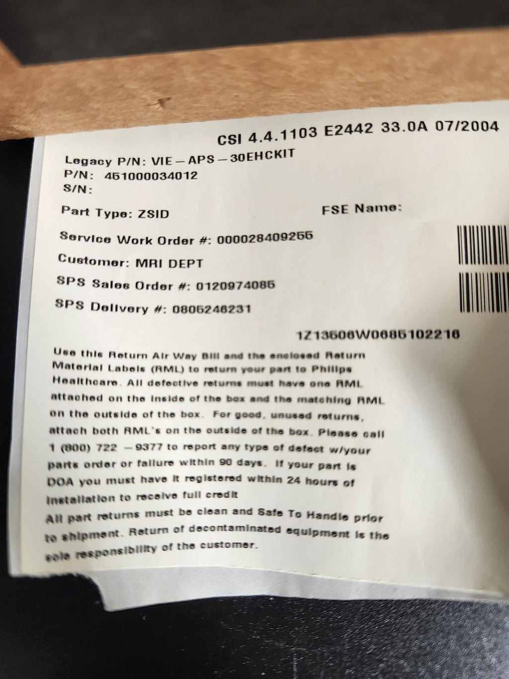 Philips 451000034012 Power Supply BD Kit VIE-APS-30EHKIT Medical MRI PSU Board