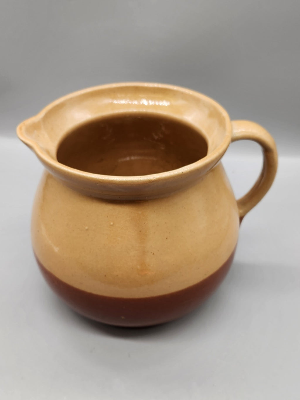 Vintage Cabinart Bakeware USA Covered Pitcher Stoneware Brown Tan Rustic...