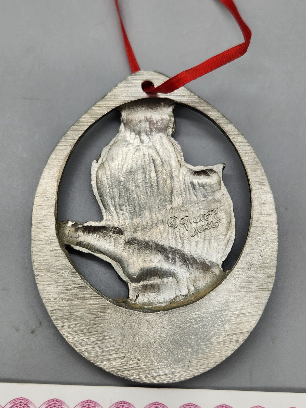 2006 Michael Ricker Rocky Mountain National Park Owl Pewter Ornament w/ COA