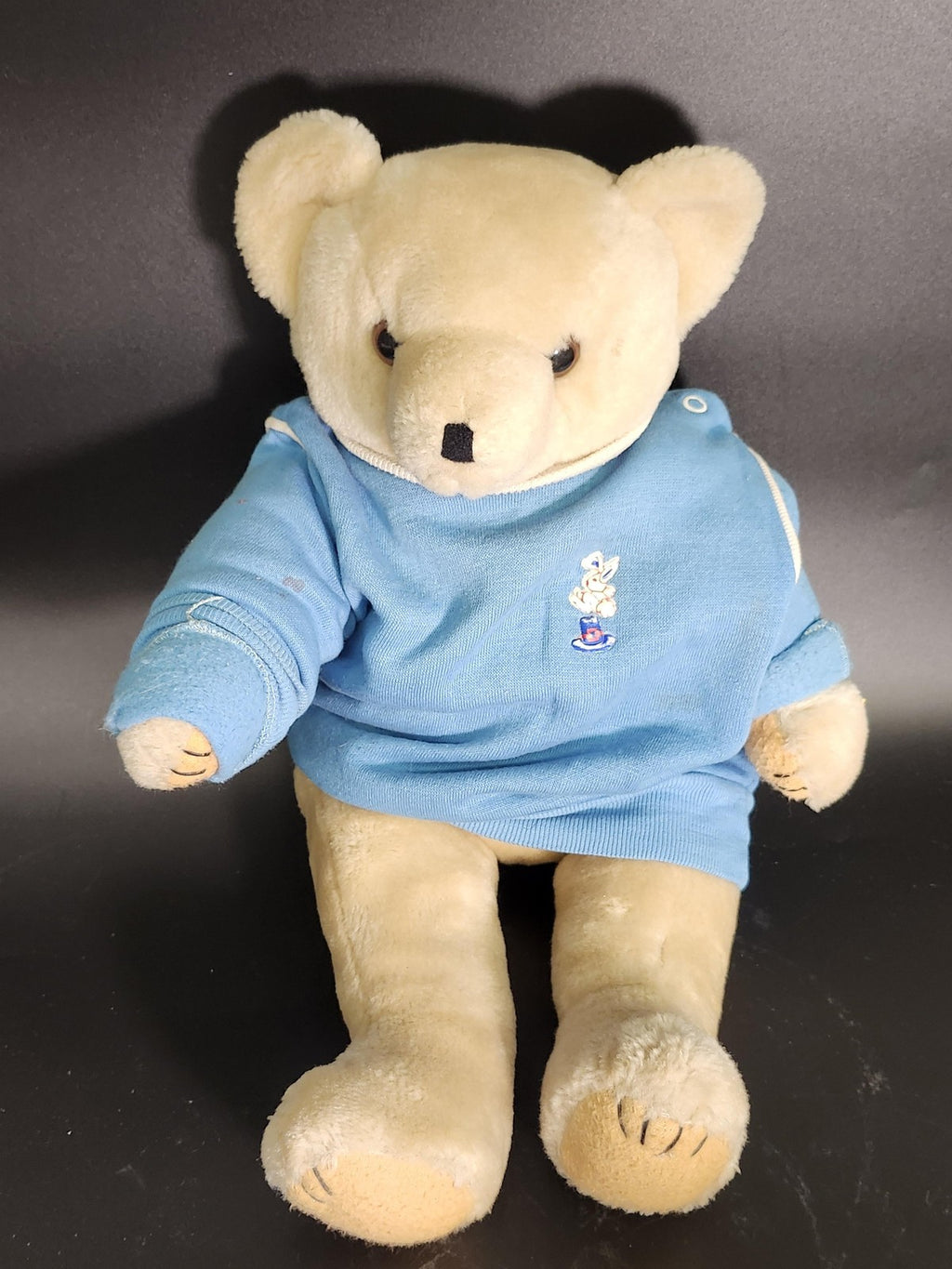 Goffa International Teddy Bear Plush Medium Beige Blue Shirt Stuffed Toy Cute
