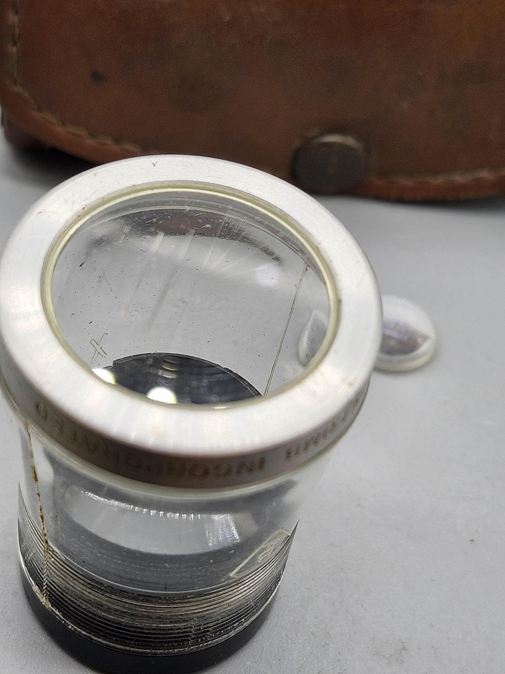 Bausch & Lomb Measuring Magnifier Loupe Reticle Leather Pouch Case Vintage Tool
