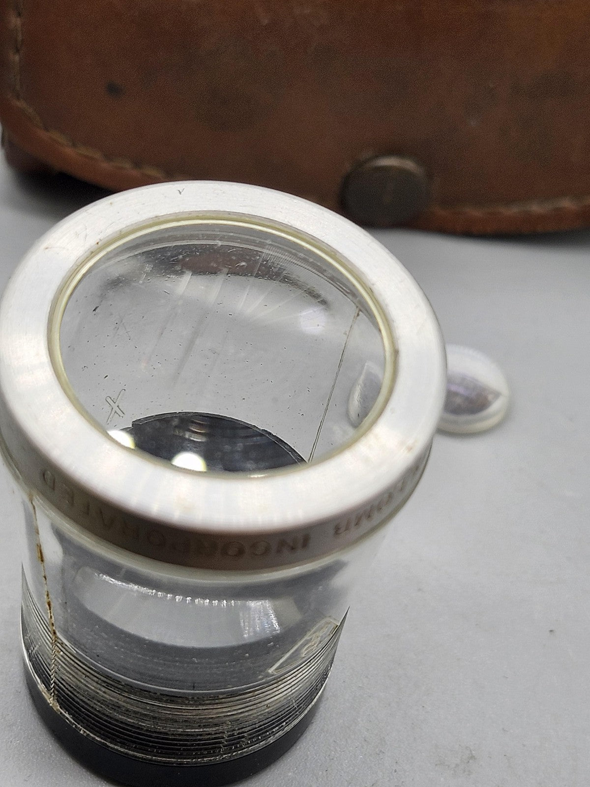 Bausch & Lomb Measuring Magnifier Loupe Reticle Leather Pouch Case Vintage Tool