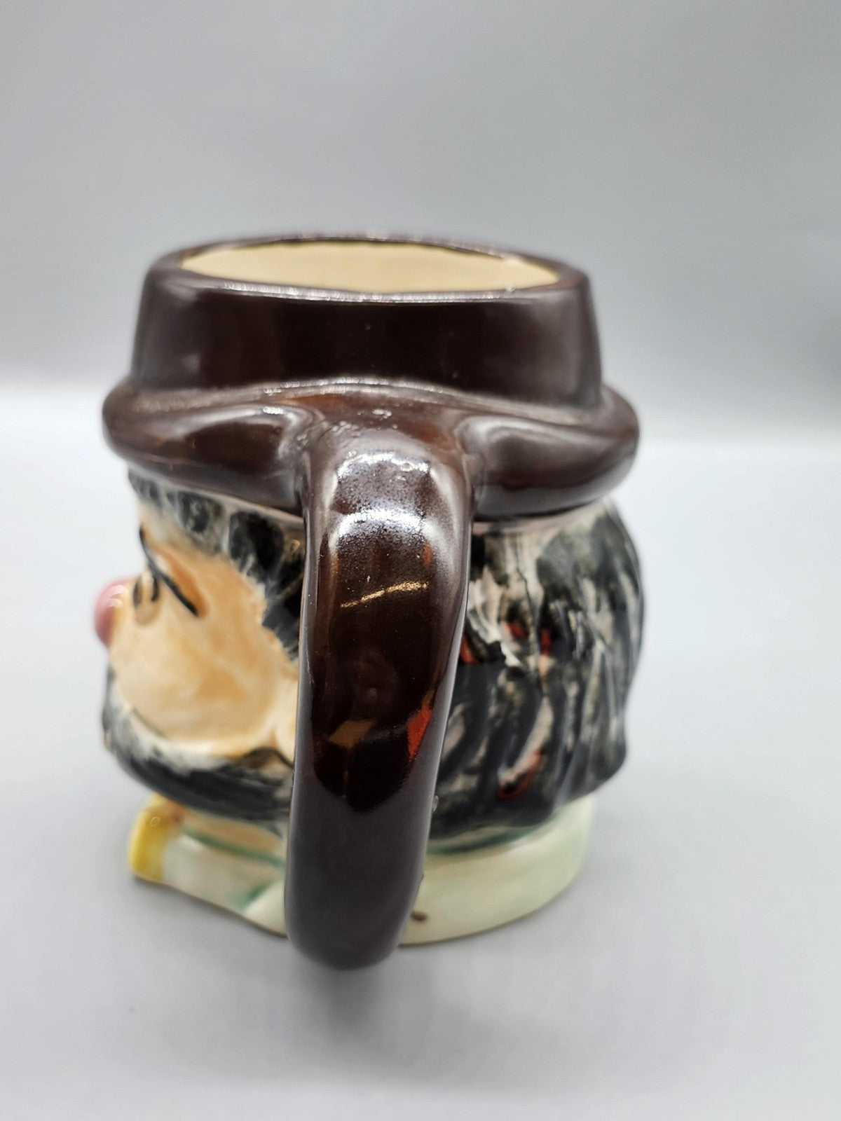 Vintage Face Mug Brown Hat Mustache Character Cup Multicolor Pottery Novelty