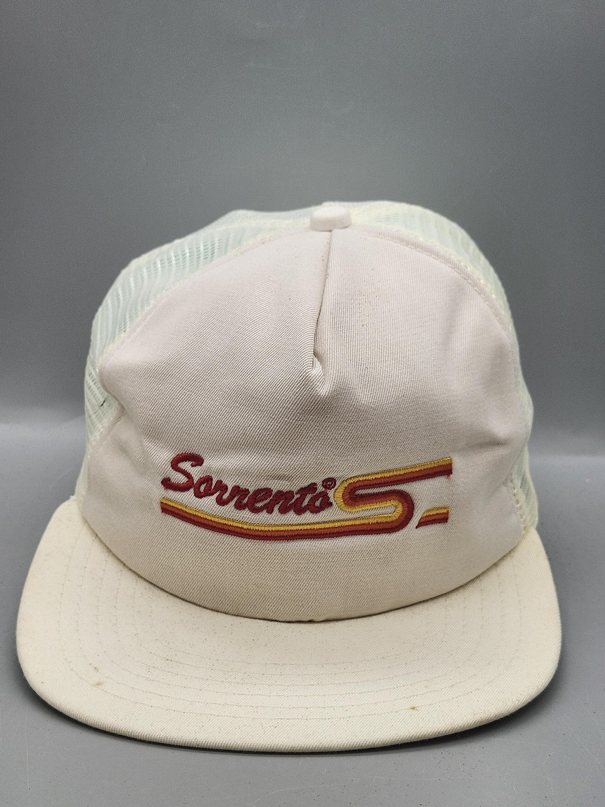 Vintage Sorrento New Era Hat Cap Snap Back Mens One Size White Trucker 80s