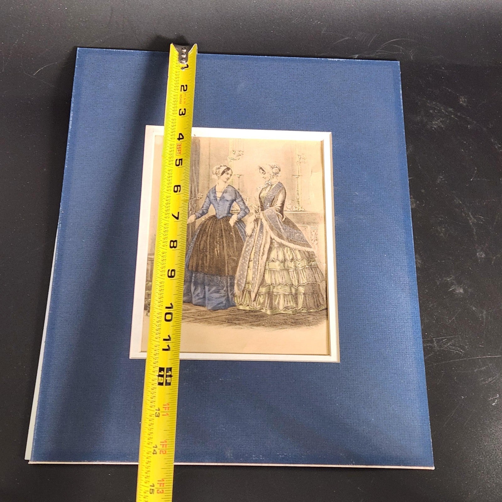 Vintage Le Moniteur De La Mode 1851 French Fashion Ladies Print Hand Tinted