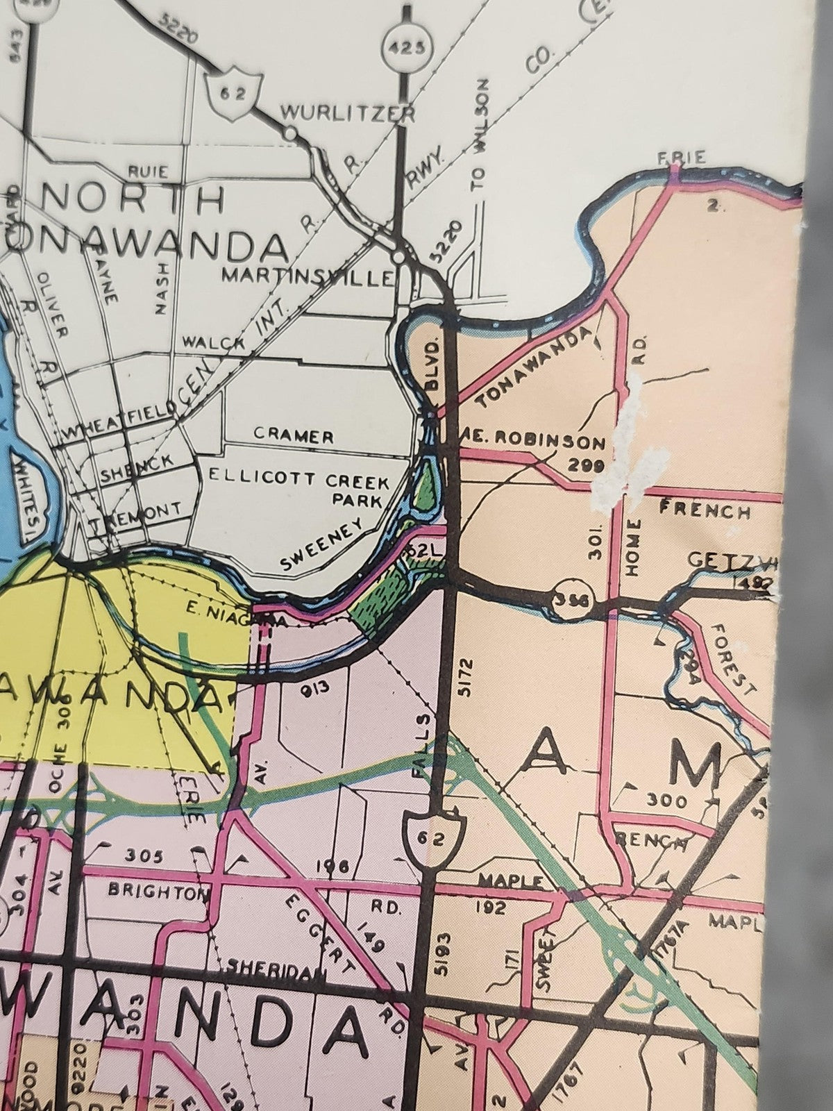 Vintage 1971 Erie County New York Highway Road Map 150th Anniversary Folded USA