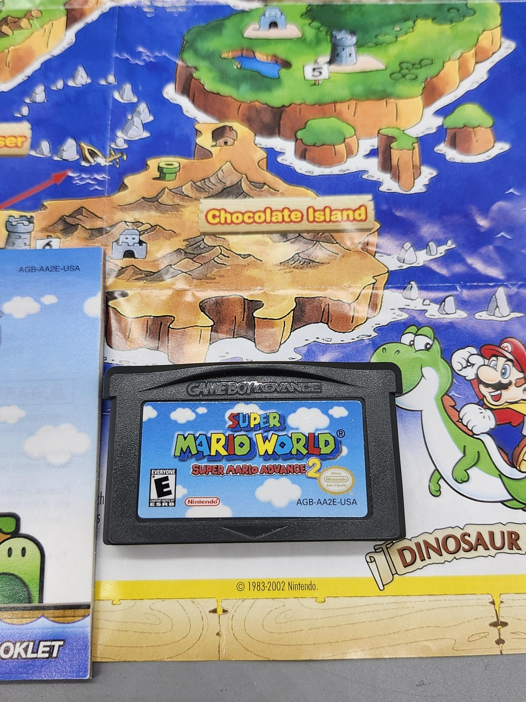 Super Mario World Super Mario Advance 2 Nintendo GBA Cart Manual Map NTSC-U/C E