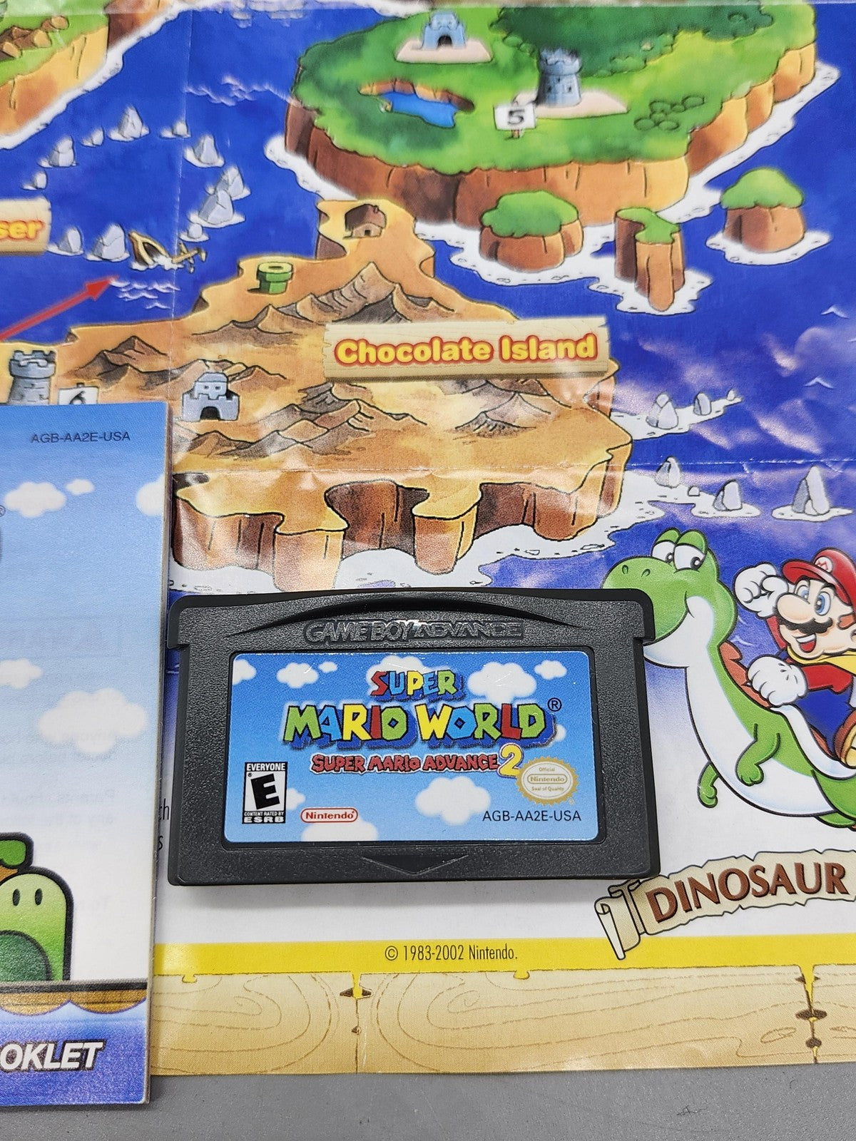 Super Mario World Super Mario Advance 2 Nintendo GBA Cart Manual Map NTSC-U/C E