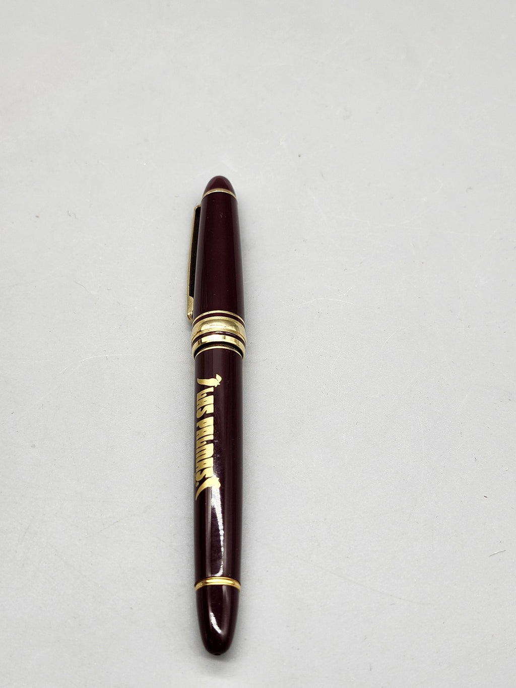 Las Palmas Ballpoint Pen Burgundy Plastic Gold Trim Black Ink Promo Office