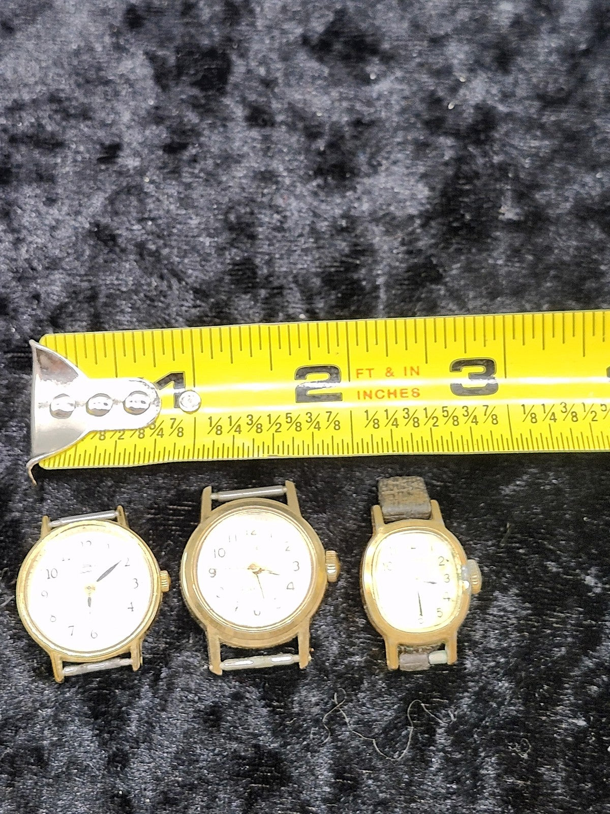 Timex Watch Lot Mens Gold Tone Quartz Mechanical Arabic Dial 3pc Parts