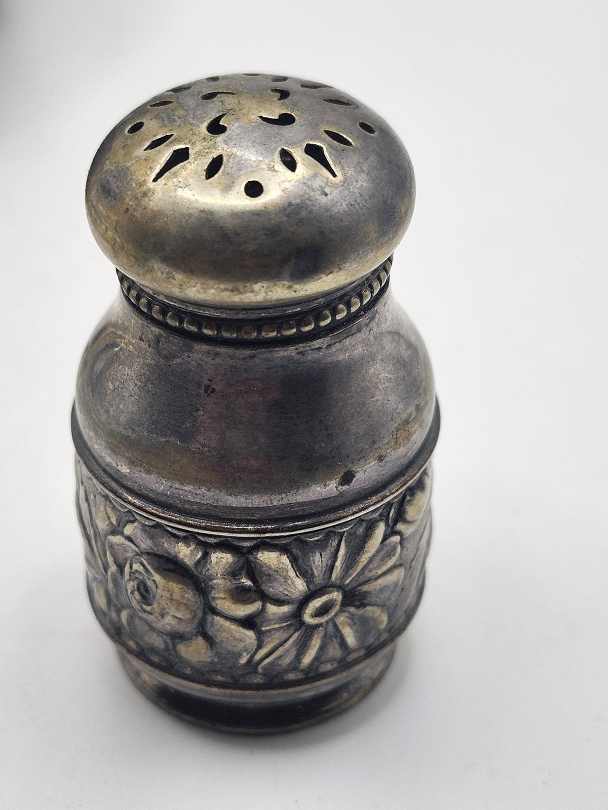 Vintage Gorham Flora Silver Plate Salt Pepper Shaker Art Nouveau Small USA