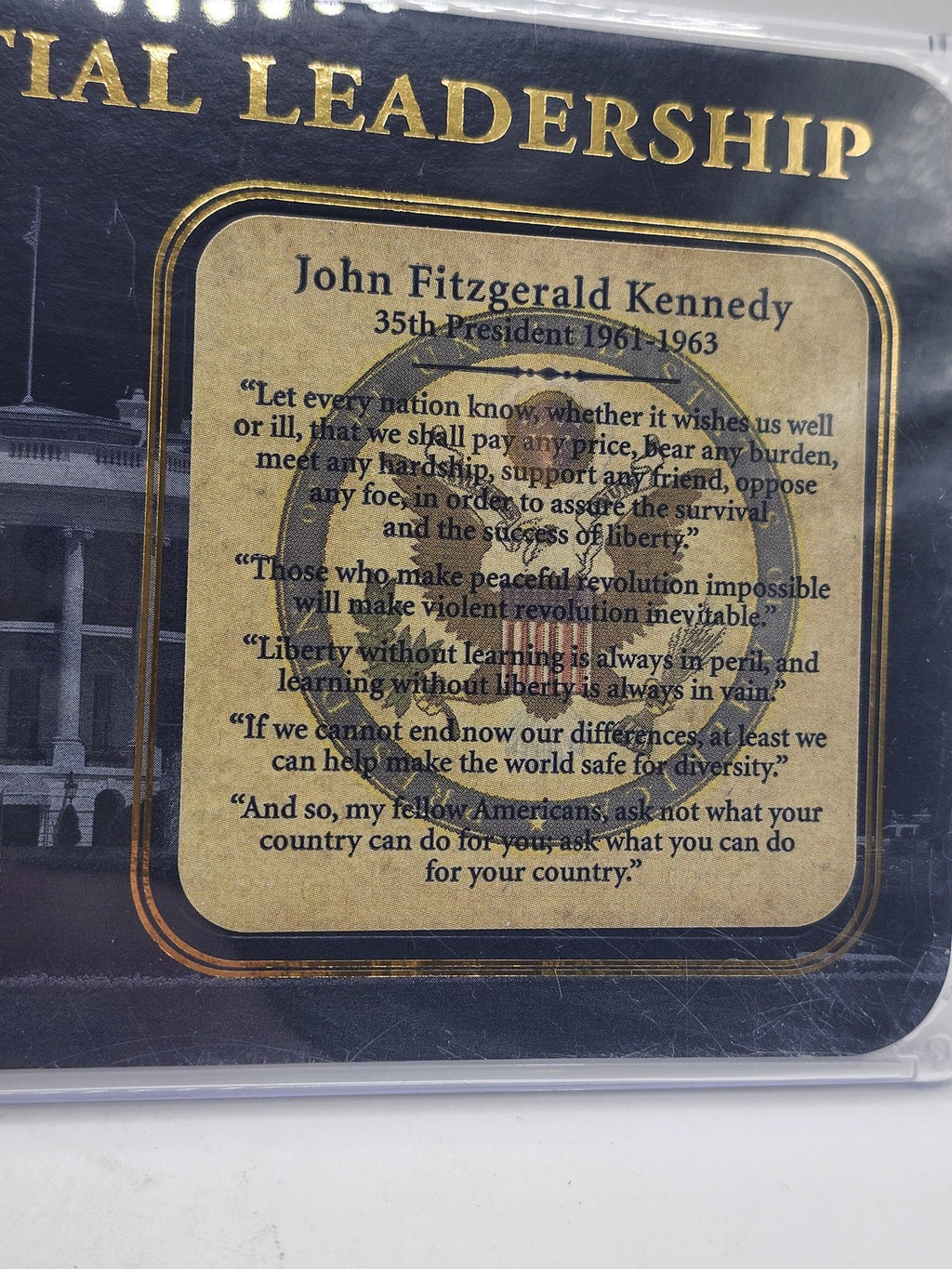 John F Kennedy Presidential Leadership Gold Medal American Mint 9999