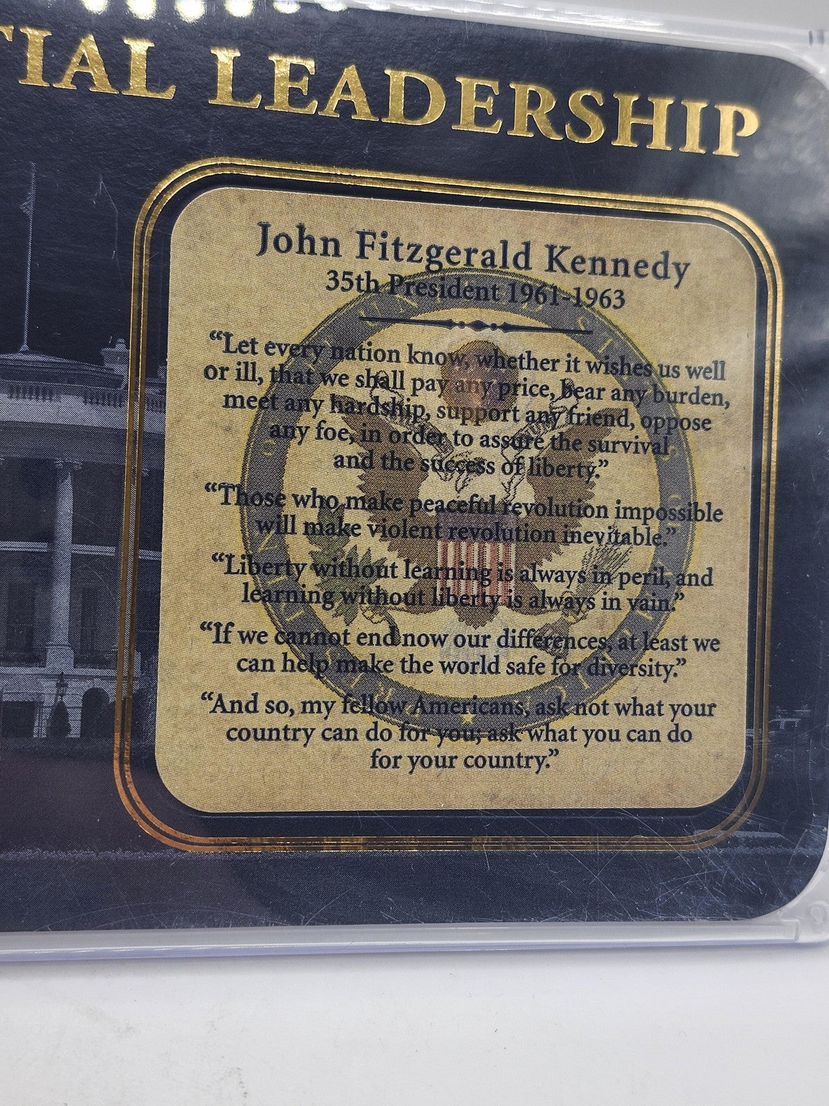 John F Kennedy Presidential Leadership Gold Medal American Mint 9999