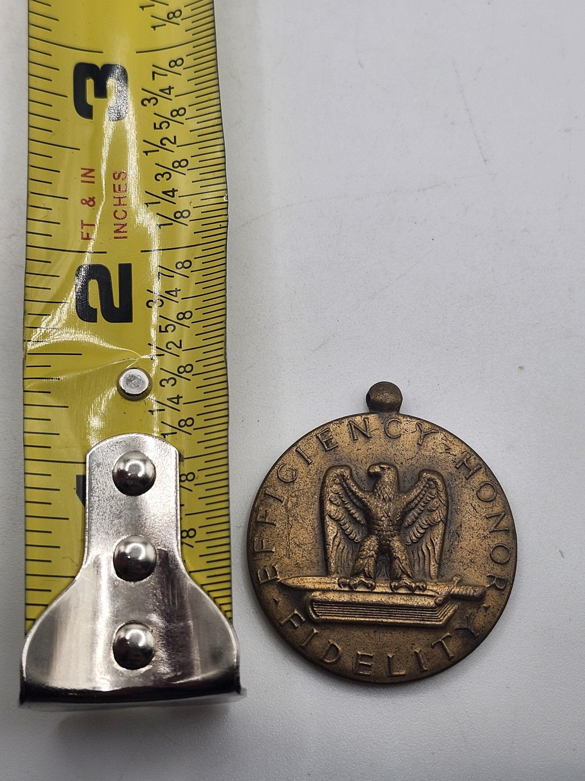 Vintage WW2 US Army Good Conduct Medal Efficiency Honor Fidelity Bronze Tone USA
