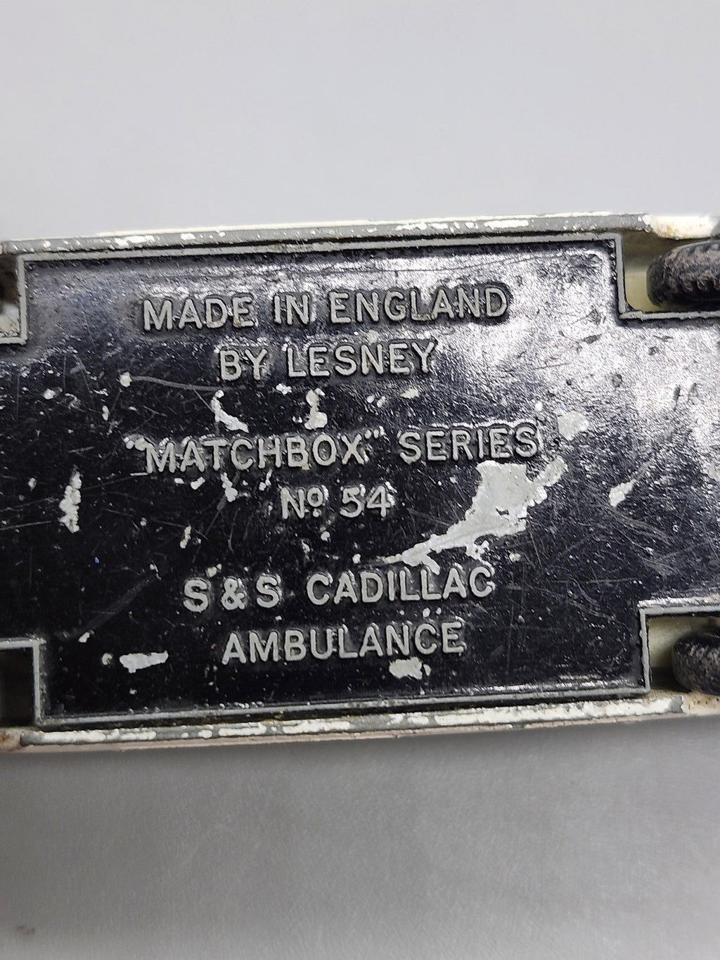 Vintage Matchbox Lesney No 54 S&S Cadillac Ambulance Diecast Car White Loose