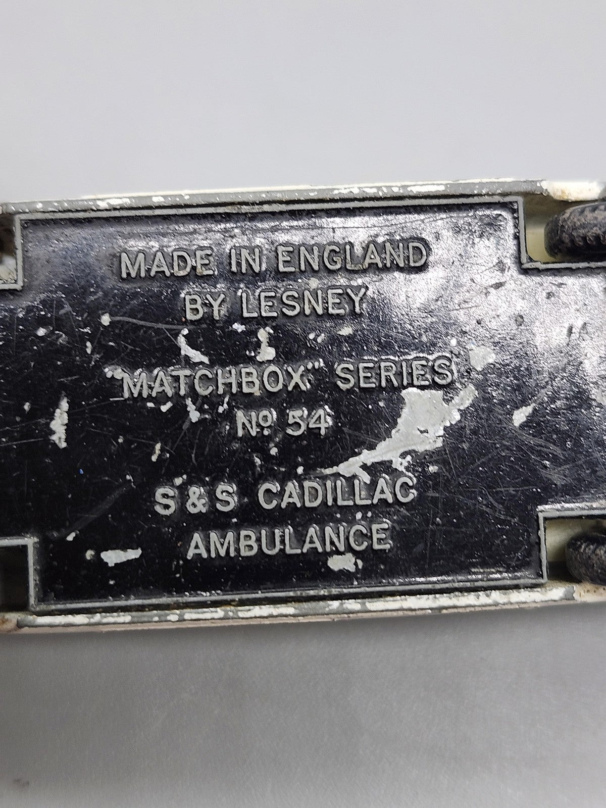 Vintage Matchbox Lesney No 54 S&S Cadillac Ambulance Diecast Car White Loose