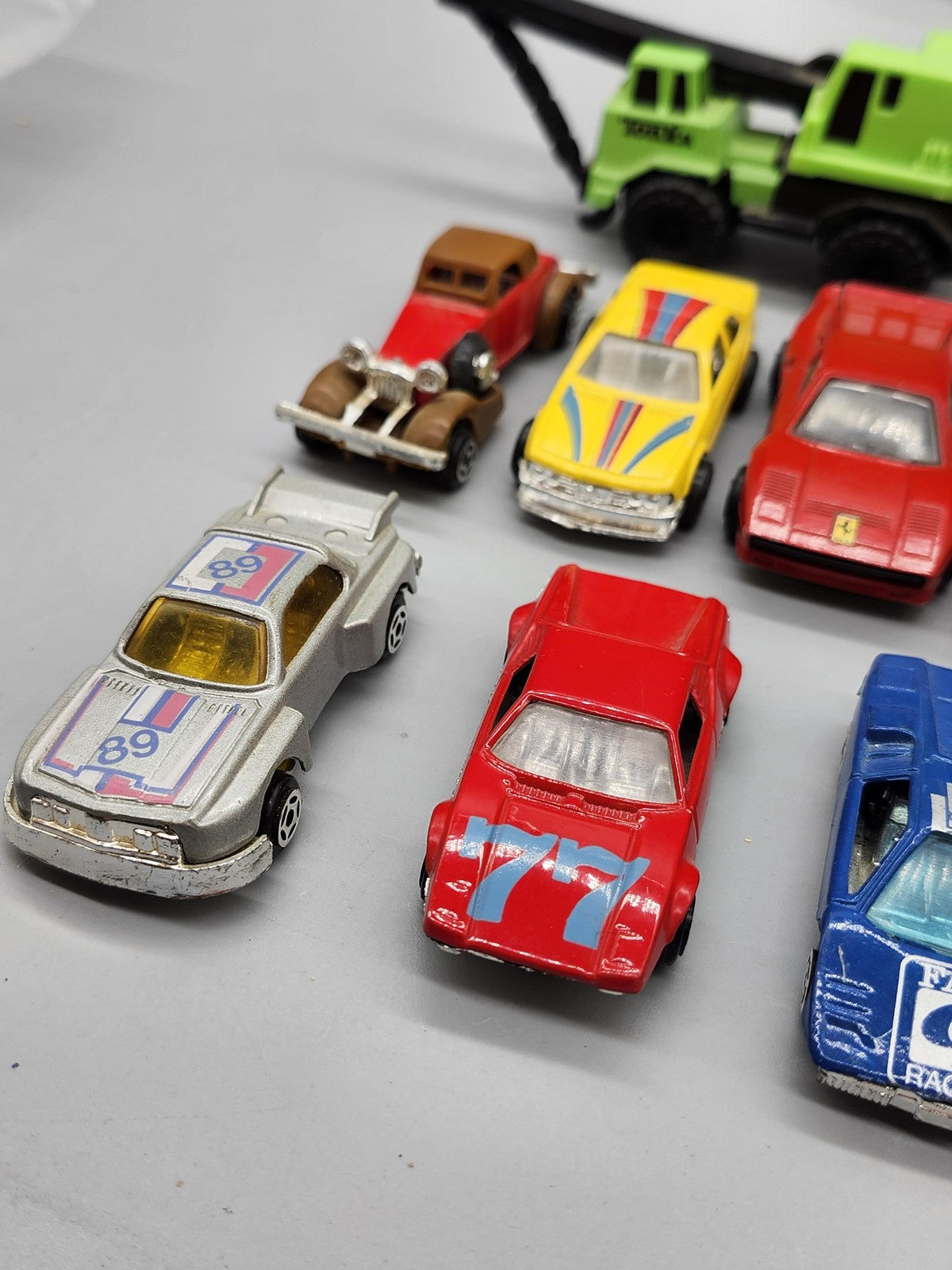 Diecast Car Lot 8pc Mixed Brands Tonka Crane Truck Small Toy Vehicles Multicolor