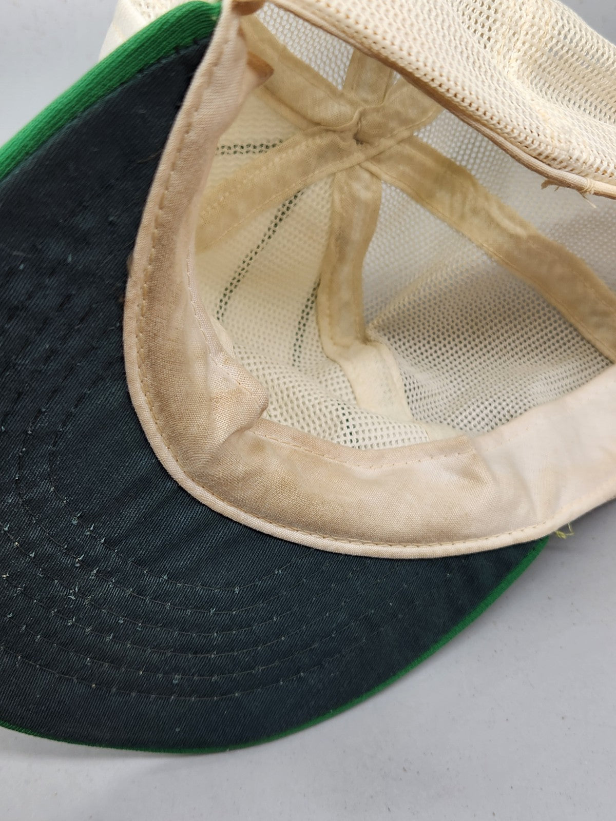 Vintage JP Pinstripe Mesh Trucker Snapback Hat Green White Union Made...