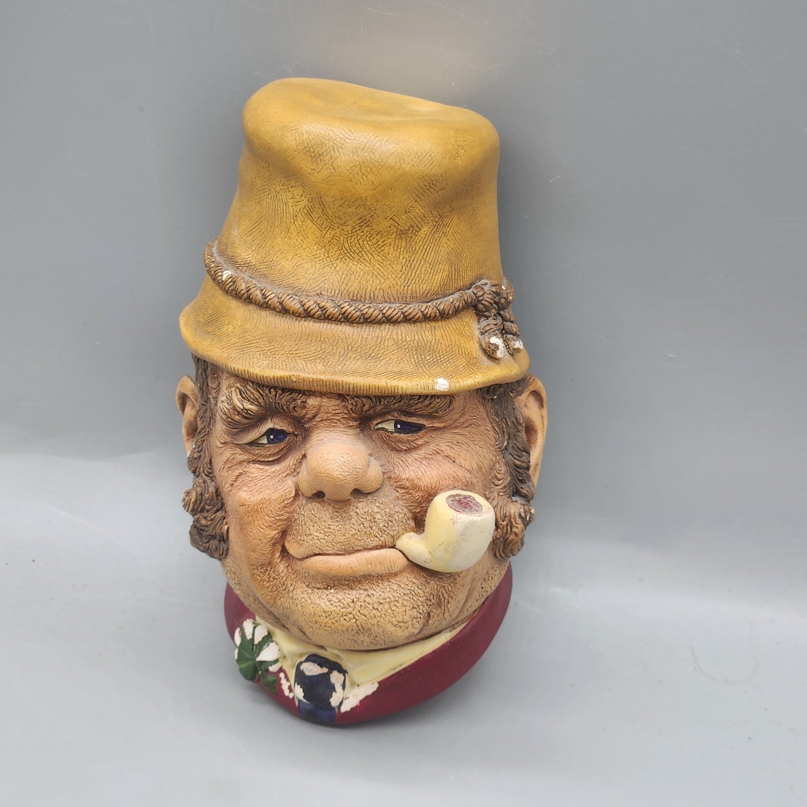 Vintage Bossons Paddy Wall Mask Head 1969 England Chalkware Irish Character Pipe