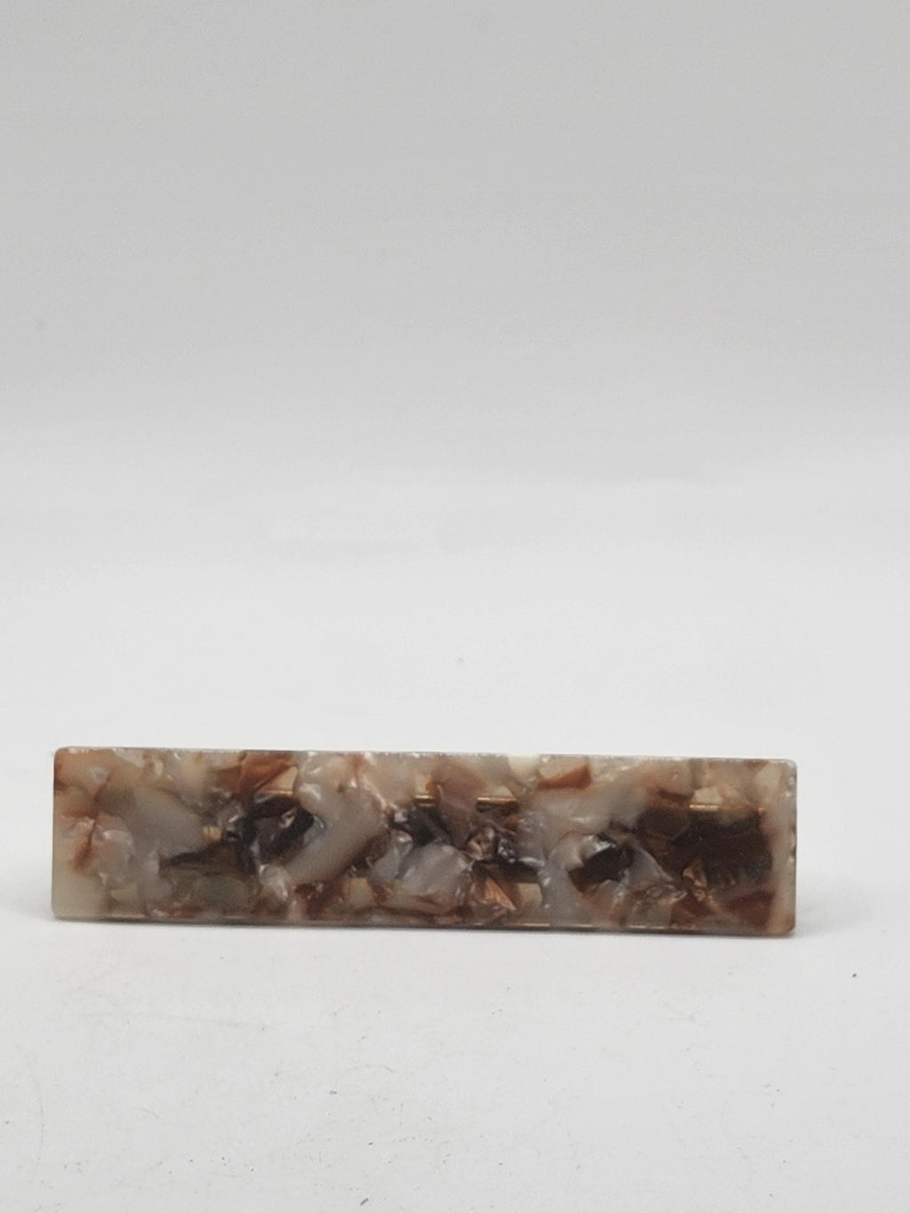 Acrylic Brown Spotted Rectangle Hair Clip Barrette One Size Women Teens