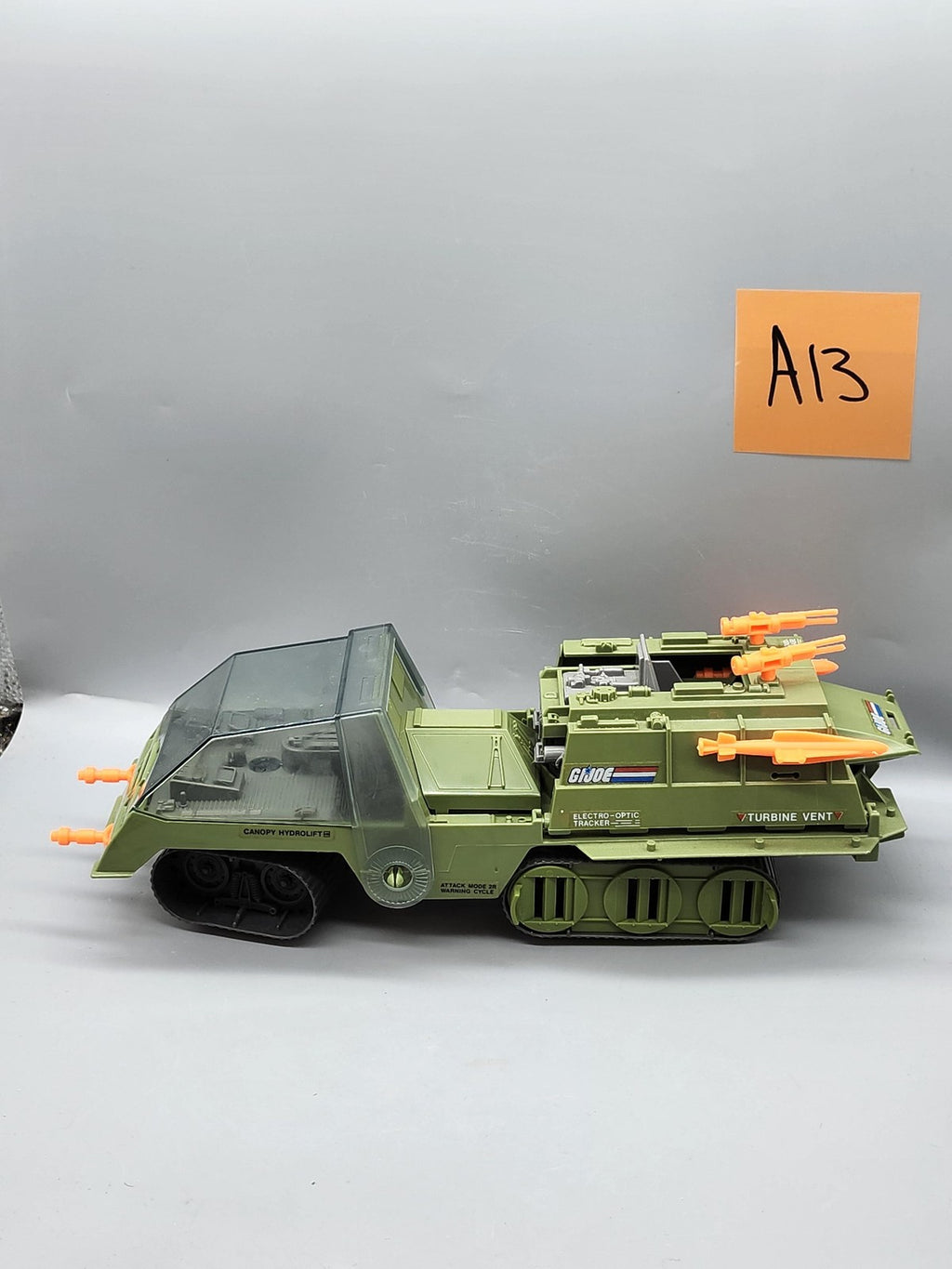 Vintage G.I. Joe HAVOC Vehicle Playset Hasbro Green Plastic Toy Vehicle Loose