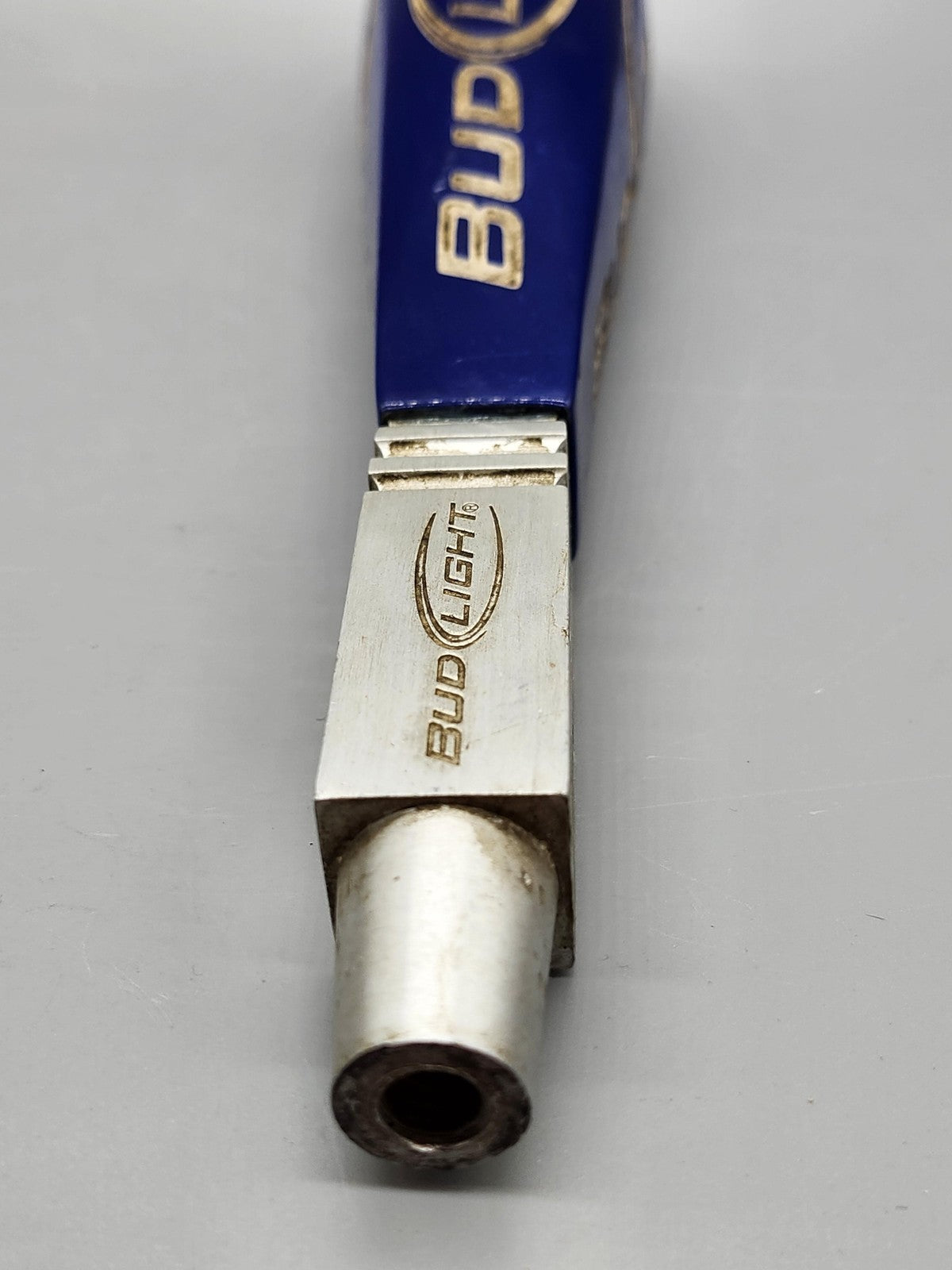 Budweiser Bud Light Beer Tap Handle Blue Metal Draft Knob Bar Decor Breweriana