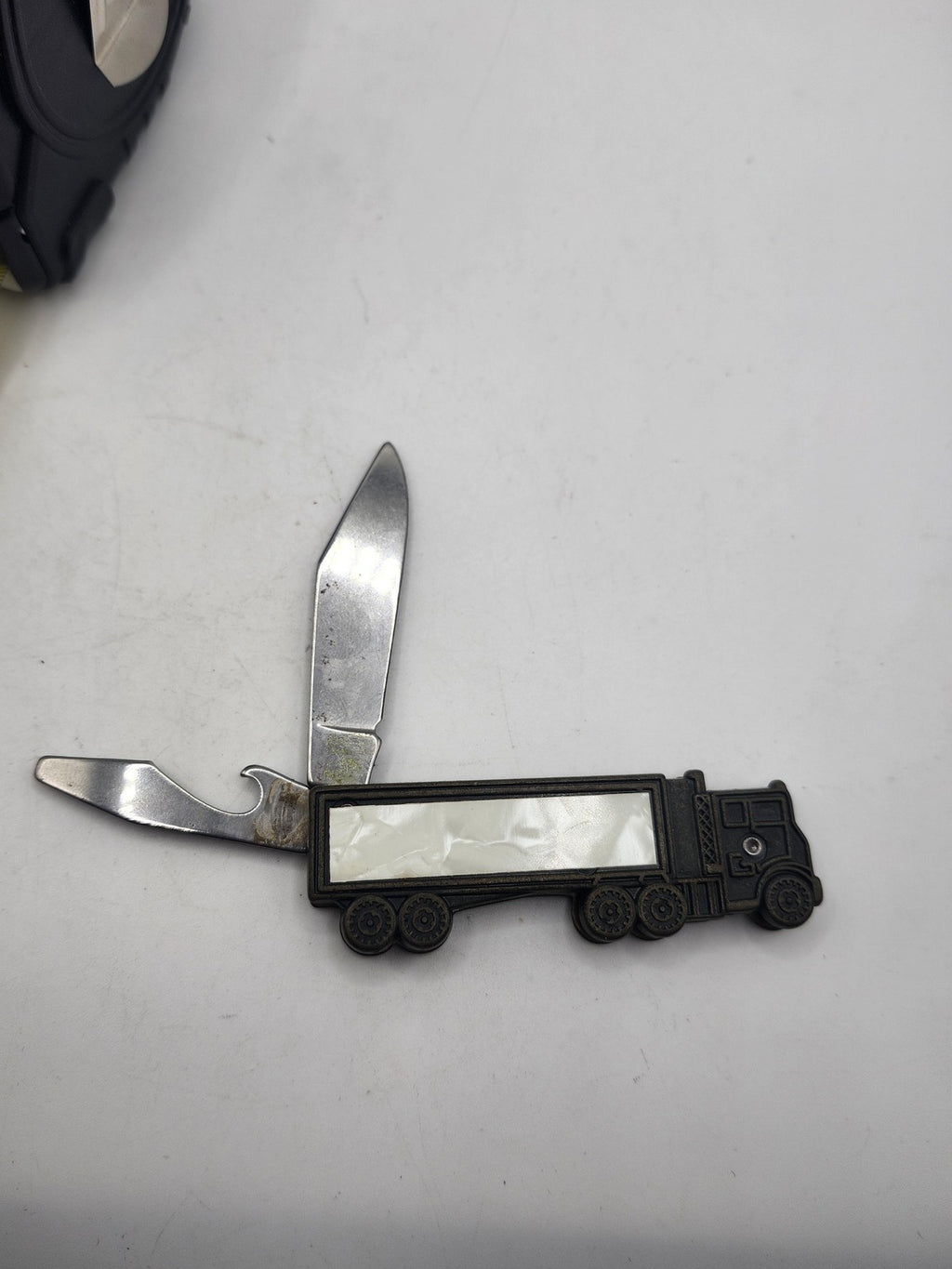 Vintage Colonial USA John M Forster Truck Pocketknife 2 Blade Brass Advertising