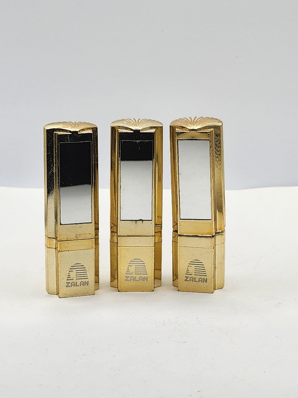 Zalan Matte Lipstick Lot 3 Pink Peach Coral Standard Size Gold Mirror Case