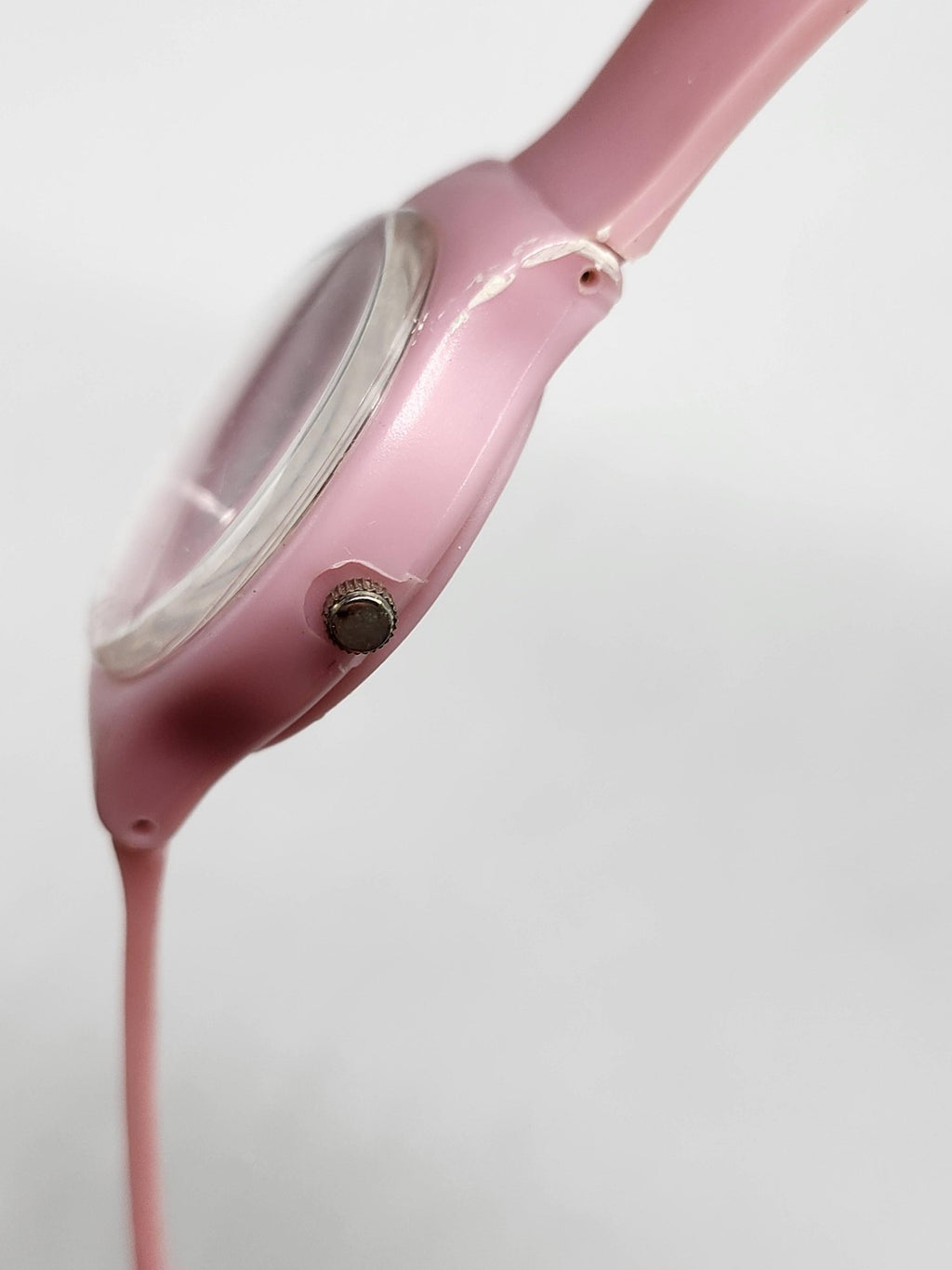 Girls Pink Muffy Ahead Of Her Time Bear Watch Plastic Band Analog Wristwatch