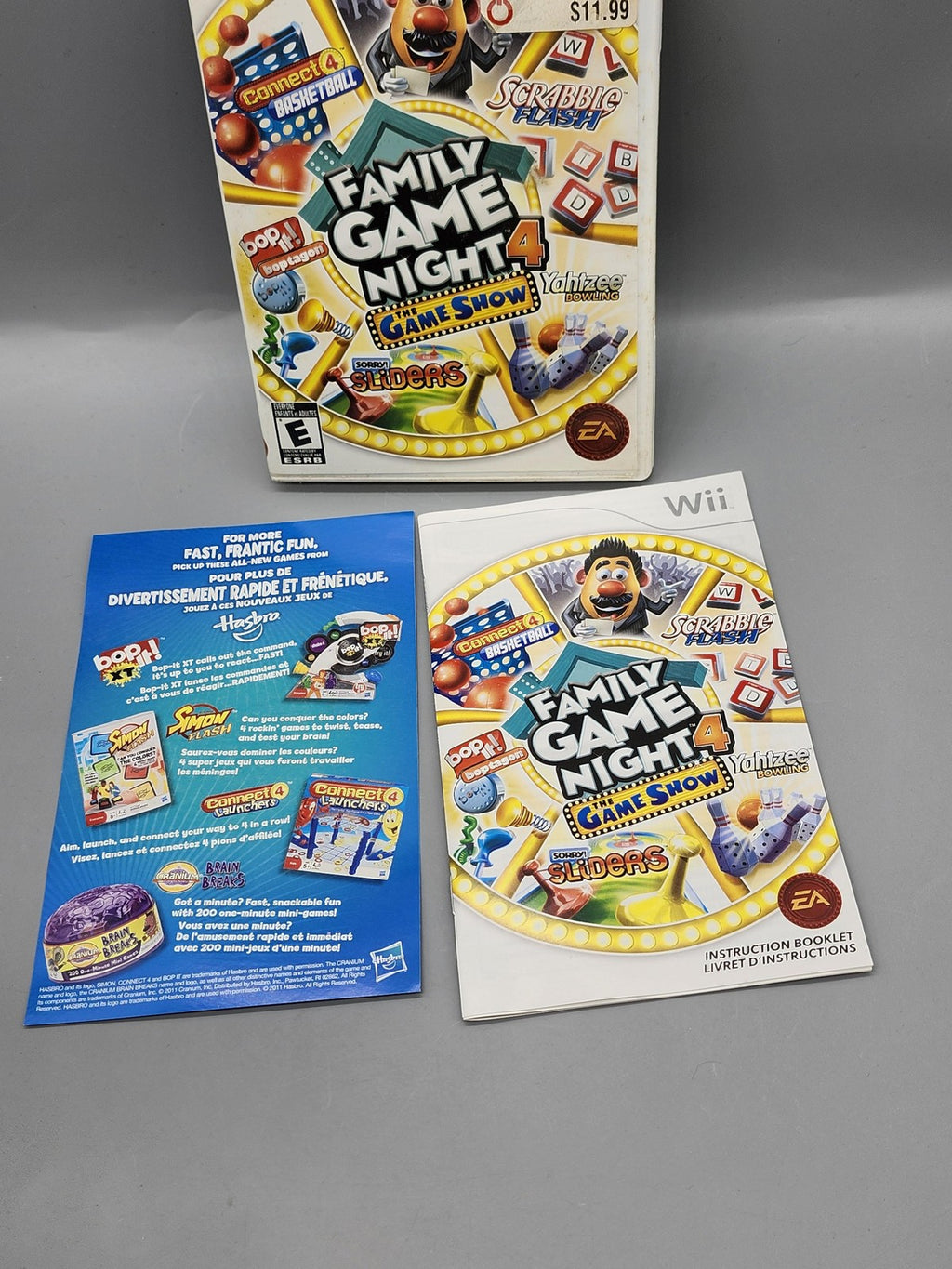 Family Game Night 4 The Game Show Nintendo Wii Game CIB EA NTSC-U/C E 2011