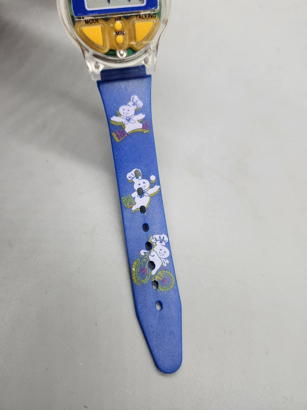Digital Talking Watch Boys Blue Cartoon Chef Character LCD Quartz Wristwatch
