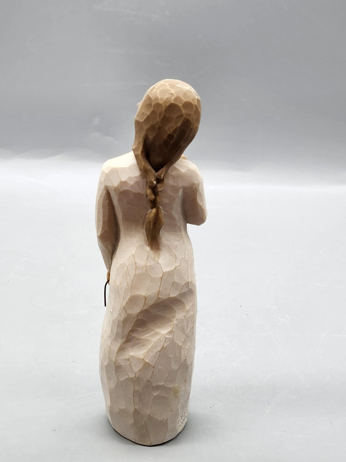 Vintage Willow Tree Remember Woman Figurine Small Beige Resin Folk Art Decor
