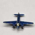 Vintage Diecast Toy Airplane Twin Prop Made in Singapore Blue Metal Plane
