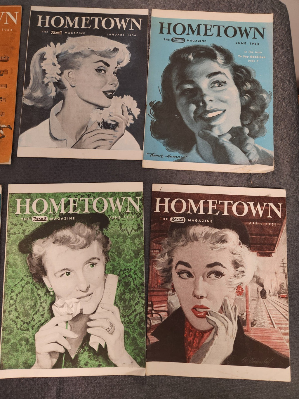 Vintage Hometown Magazine Lot of 10 Rexall Drug Store 1952-1956 Mid Century...